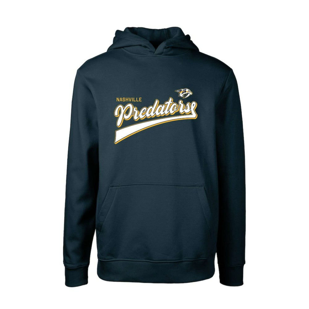 Nashville Predators Levelwear Youth Podium Retro Script Fleece Pullover Hoodie - Navy - NHL 201183762