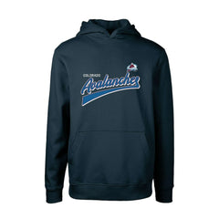 Colorado Avalanche Levelwear Youth Podium Retro Script Fleece Pullover Hoodie - Navy - NHL 201183764
