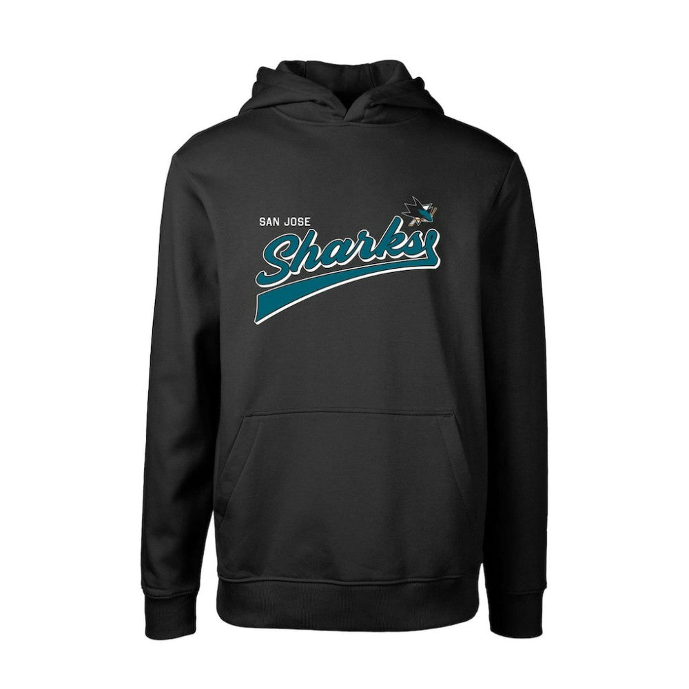 San Jose Sharks Levelwear Youth Podium Retro Script Fleece Pullover Hoodie - Black - NHL 201183767
