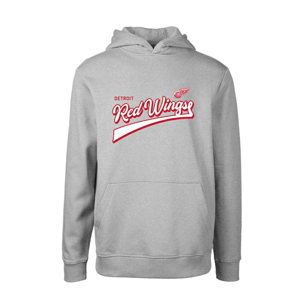 Detroit Red Wings Levelwear Youth Podium Retro Script Fleece Pullover Hoodie - Gray - NHL 201183771