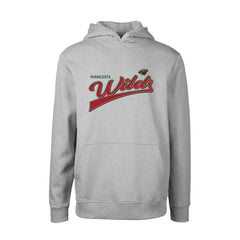 Minnesota Wild Levelwear Youth Podium Retro Script Fleece Pullover Hoodie - Gray - NHL 201183772