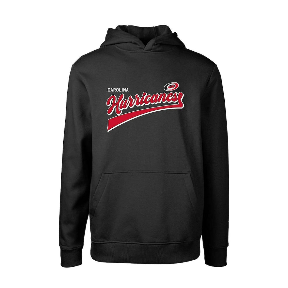 Carolina Hurricanes Levelwear Youth Podium Retro Script Fleece Pullover Hoodie - Black - NHL 201183773