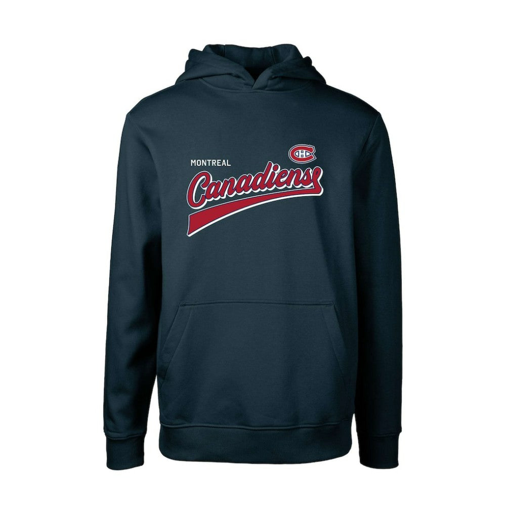 Montreal Canadiens Levelwear Youth Podium Retro Script Fleece Pullover Hoodie - Navy - NHL 201183787