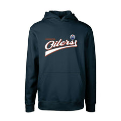 Edmonton Oilers Levelwear Youth Podium Retro Script Fleece Pullover Hoodie - Navy - NHL 201183788