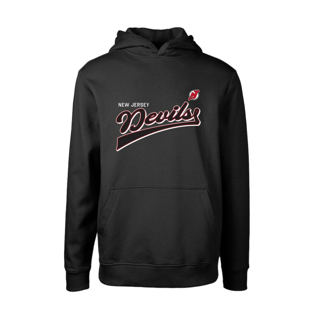 New Jersey Devils Levelwear Youth Podium Retro Script Fleece Pullover Hoodie - Black - NHL 201183789