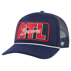 Atlanta Braves '47 Local Patch Foam Front Trucker Adjustable Hat - Navy - 47 brand Lifestyle