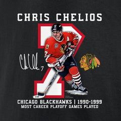 Chris Chelios Chicago Blackhawks Jersey Retirement T-Shirt - Black - NHL 201185007