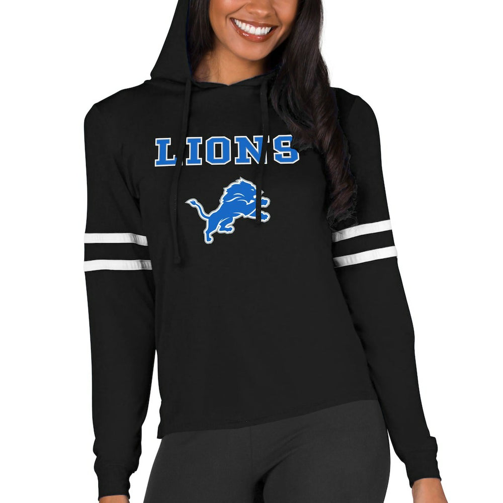 Detroit Lions Concepts Sport Women's Marathon Lightweight Lounge Pullover Hoodie Black