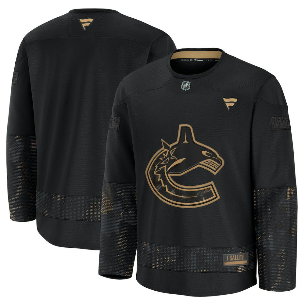 Vancouver Canucks Fanatics 2024 Military Appreciation Practice Jersey - Black - NHL 201189534