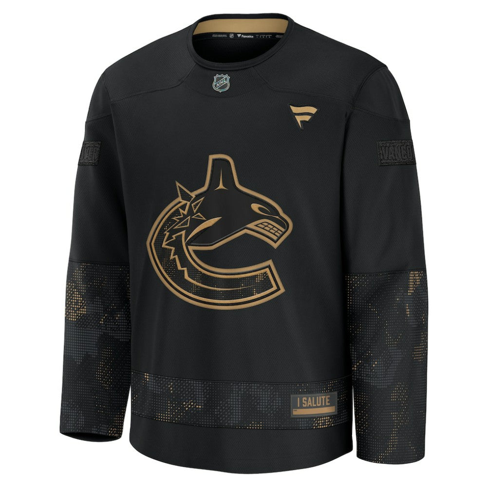 Vancouver Canucks Fanatics 2024 Military Appreciation Practice Jersey - Black - NHL 201189534