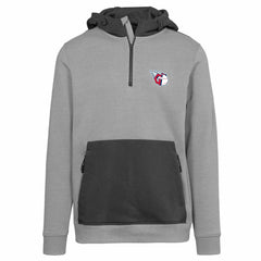 Cleveland Guardians Levelwear Chicane Insignia Quarter-Zip Hoodie - Gray - MLB Lifestyle