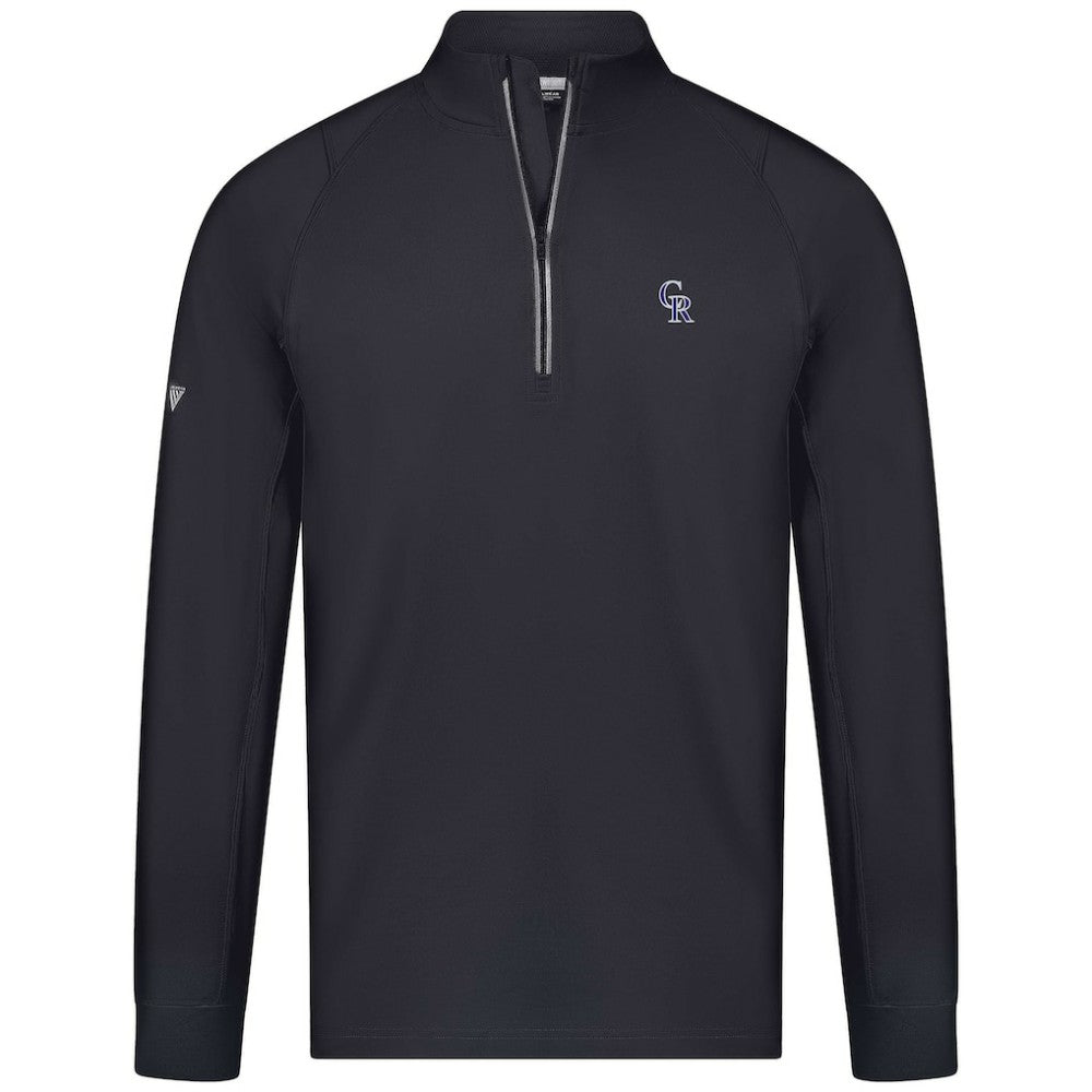 Colorado Rockies Levelwear Theory Insignia Quarter-Zip Pullover - Black - MLB on Sale