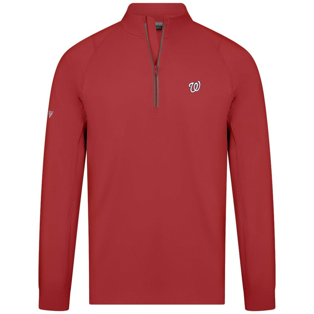 Washington Nationals Levelwear Theory Insignia Quarter-Zip Pullover - Red - MLB Online