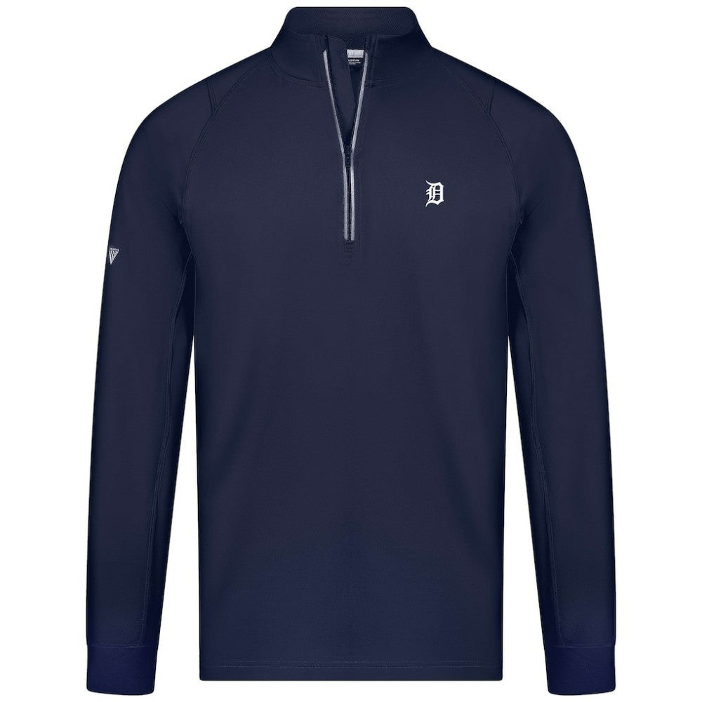 Detroit Tigers Levelwear Theory Insignia Quarter-Zip Pullover - Navy - MLB Discount