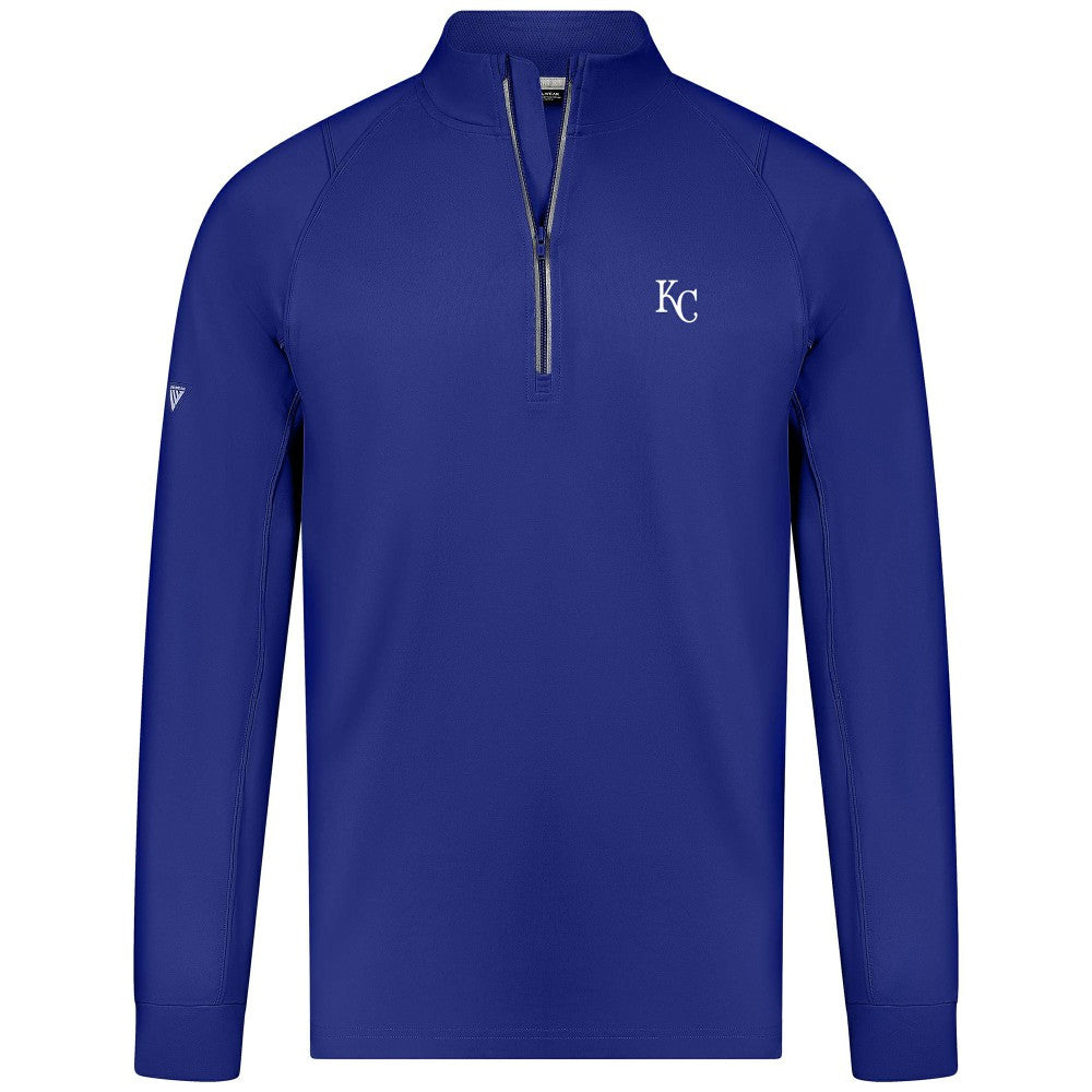 Kansas City Royals Levelwear Theory Insignia Quarter-Zip Pullover - Royal - MLB Sale