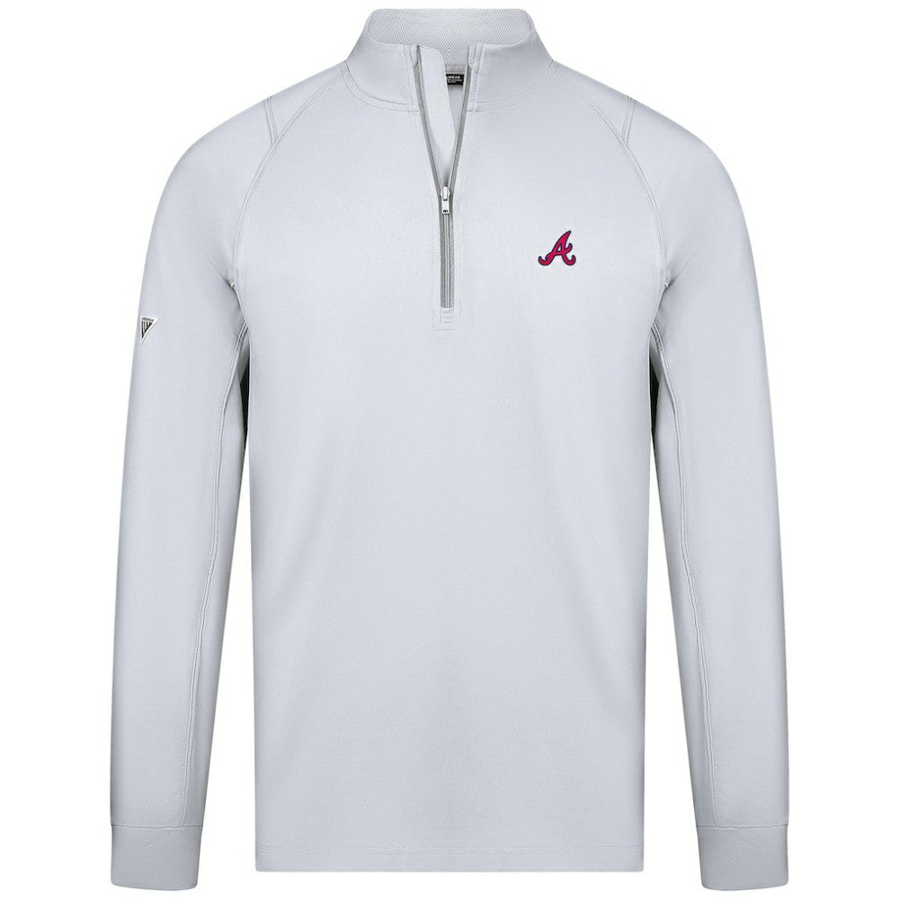 Atlanta Braves Levelwear Theory Insignia Quarter-Zip Pullover - White - MLB Lifestyle