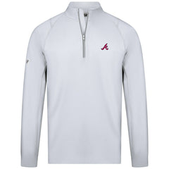 Atlanta Braves Levelwear Theory Insignia Quarter-Zip Pullover - White - MLB Lifestyle