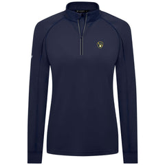 Milwaukee Brewers Levelwear Women's Kinetic Insignia Quarter-Zip Pullover - Navy - MLB on Sale
