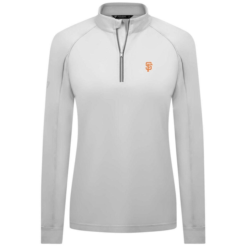 San Francisco Giants Levelwear Women's Kinetic Insignia Quarter-Zip Pullover - White - MLB Online