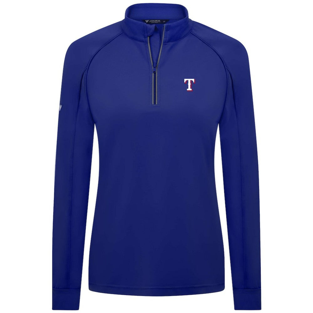 Texas Rangers Levelwear Women's Kinetic Insignia Quarter-Zip Pullover - Royal - MLB Online