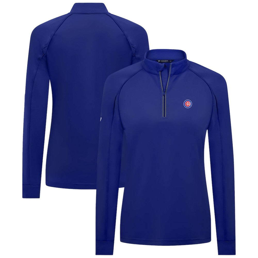 Chicago Cubs Levelwear Women's Kinetic Insignia Quarter-Zip Pullover - Royal - MLB Lifestyle