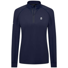 Detroit Tigers Levelwear Women's Kinetic Insignia Quarter-Zip Pullover - Navy - MLB on Sale
