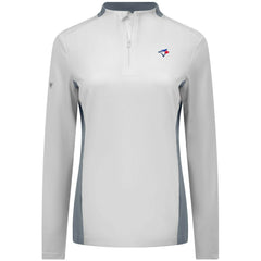 Toronto Blue Jays Levelwear Women's Moxie Insignia Quarter-Zip Pullover - White - MLB Discount