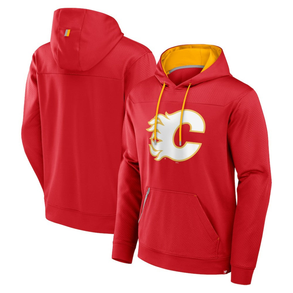 Calgary Flames Fanatics Defender Pullover Hoodie - Red - NHL 201190083