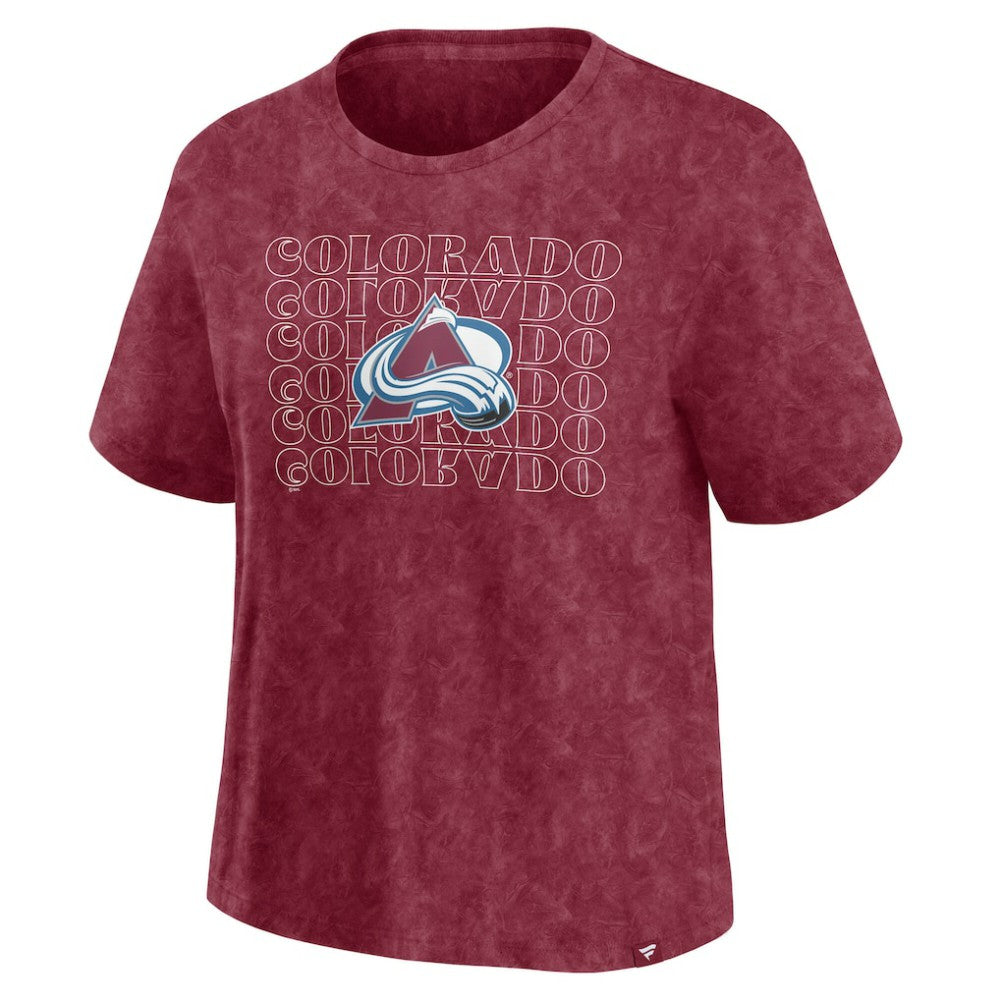 Colorado Avalanche Fanatics Women's Faded Wash T-Shirt - Burgundy - NHL 201190131
