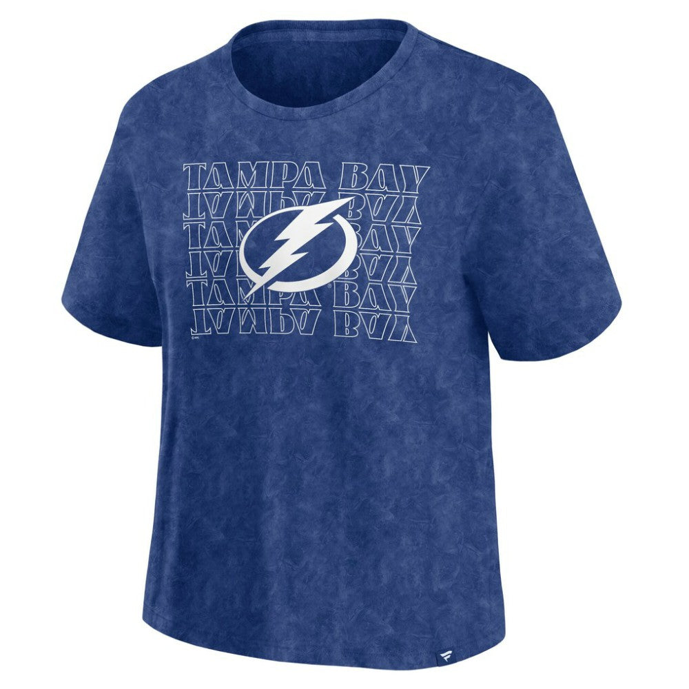 Tampa Bay Lightning Fanatics Women's Faded Wash T-Shirt - Blue - NHL 201190135