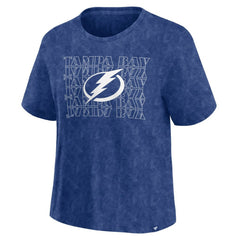 Tampa Bay Lightning Fanatics Women's Faded Wash T-Shirt - Blue - NHL 201190135