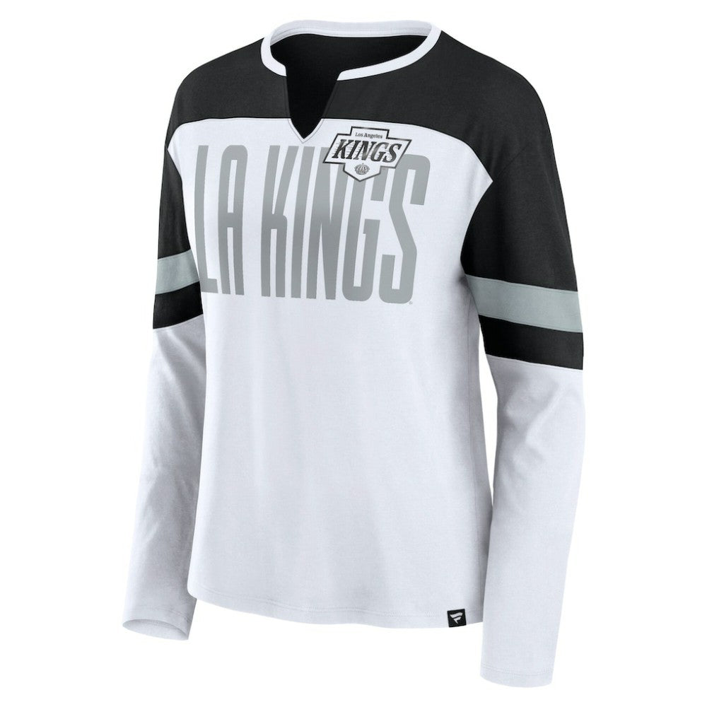 Los Angeles Kings Fanatics Women's Frozen Long Sleeve Notch Neck T-Shirt - White/Black - NHL 201190146