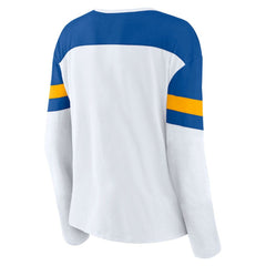 St. Louis Blues Fanatics Women's Frozen Long Sleeve Notch Neck T-Shirt - White/Blue - NHL 201190157