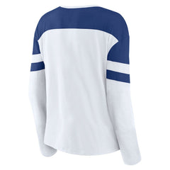 Tampa Bay Lightning Fanatics Women's Frozen Long Sleeve Notch Neck T-Shirt - White/Blue - NHL 201190160