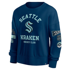 Seattle Kraken Fanatics Women's Go Team Pullover Sweatshirt - Deep Sea Blue - NHL 201190231