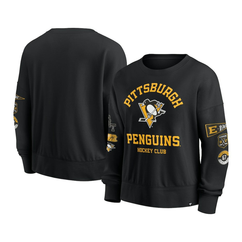 Pittsburgh Penguins Fanatics Women's Go Team Pullover Sweatshirt - Black - NHL 201190244