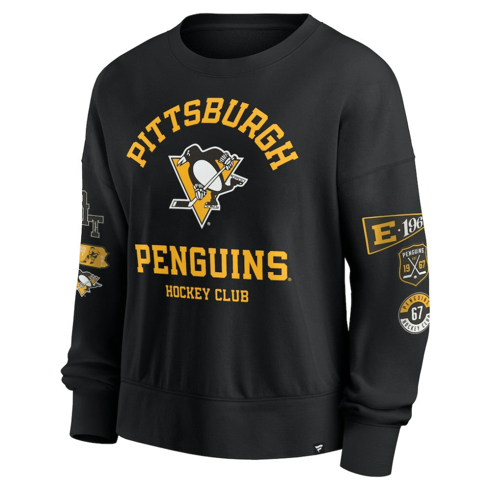 Pittsburgh Penguins Fanatics Women's Go Team Pullover Sweatshirt - Black - NHL 201190244