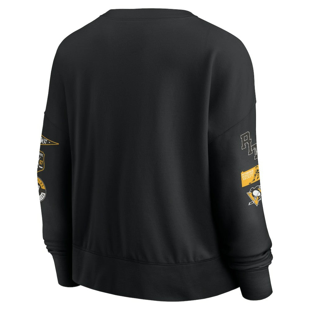 Pittsburgh Penguins Fanatics Women's Go Team Pullover Sweatshirt - Black - NHL 201190244
