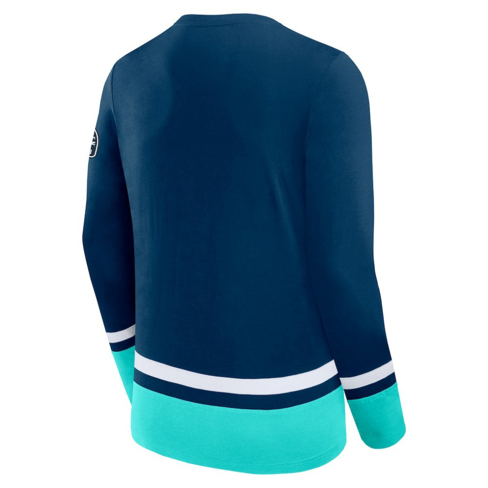 Seattle Kraken Fanatics High Point Long Sleeve T-Shirt - Deep Sea Blue - NHL 201190294