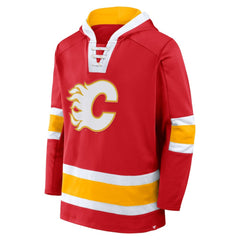 Calgary Flames Fanatics Inside Line Fleece Pullover Hoodie- Red - NHL 201190730