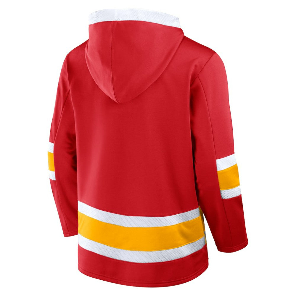 Calgary Flames Fanatics Inside Line Fleece Pullover Hoodie- Red - NHL 201190730