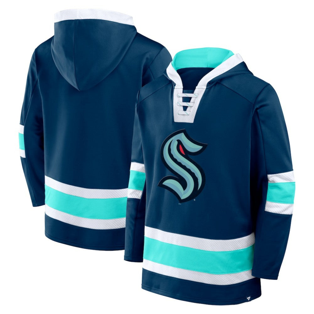 Seattle Kraken Fanatics Inside Line Fleece Pullover Hoodie- Deep Sea Blue - NHL 201190732