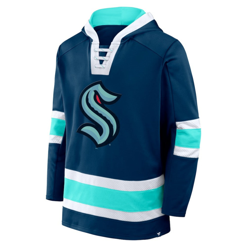 Seattle Kraken Fanatics Inside Line Fleece Pullover Hoodie- Deep Sea Blue - NHL 201190732