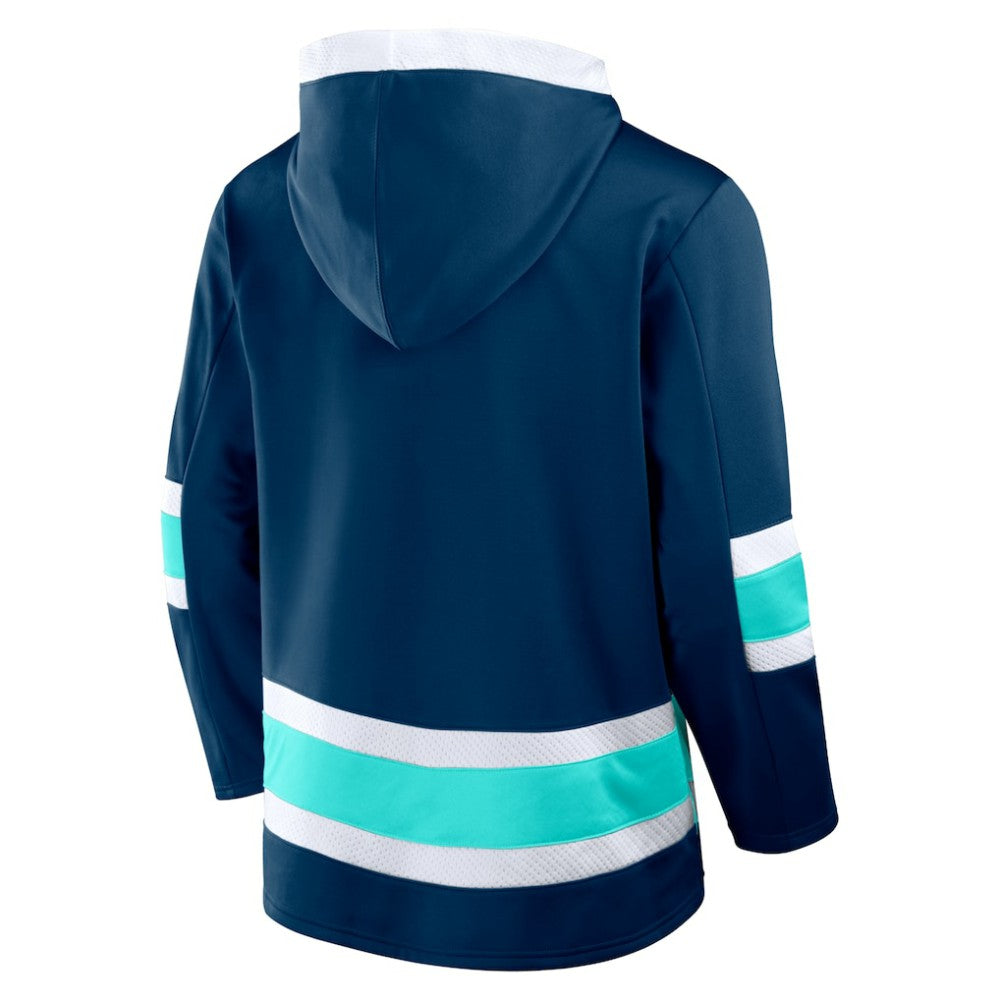 Seattle Kraken Fanatics Inside Line Fleece Pullover Hoodie- Deep Sea Blue - NHL 201190732