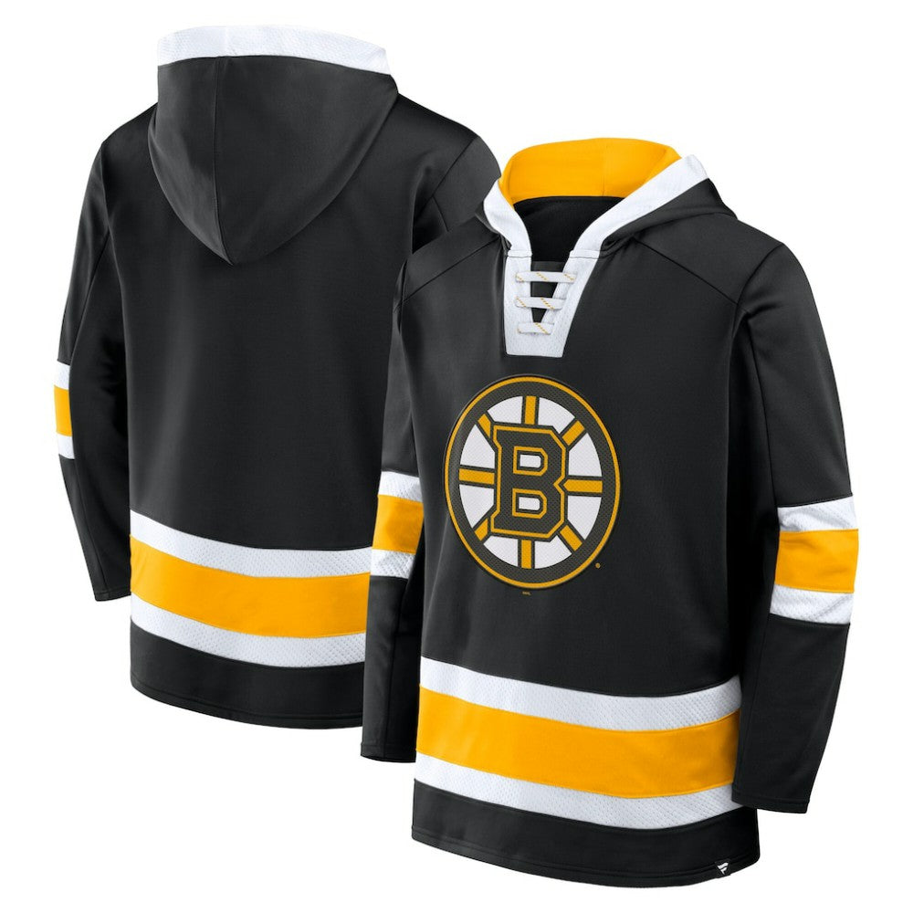 Boston Bruins Fanatics Inside Line Fleece Pullover Hoodie- Black - NHL 201190737