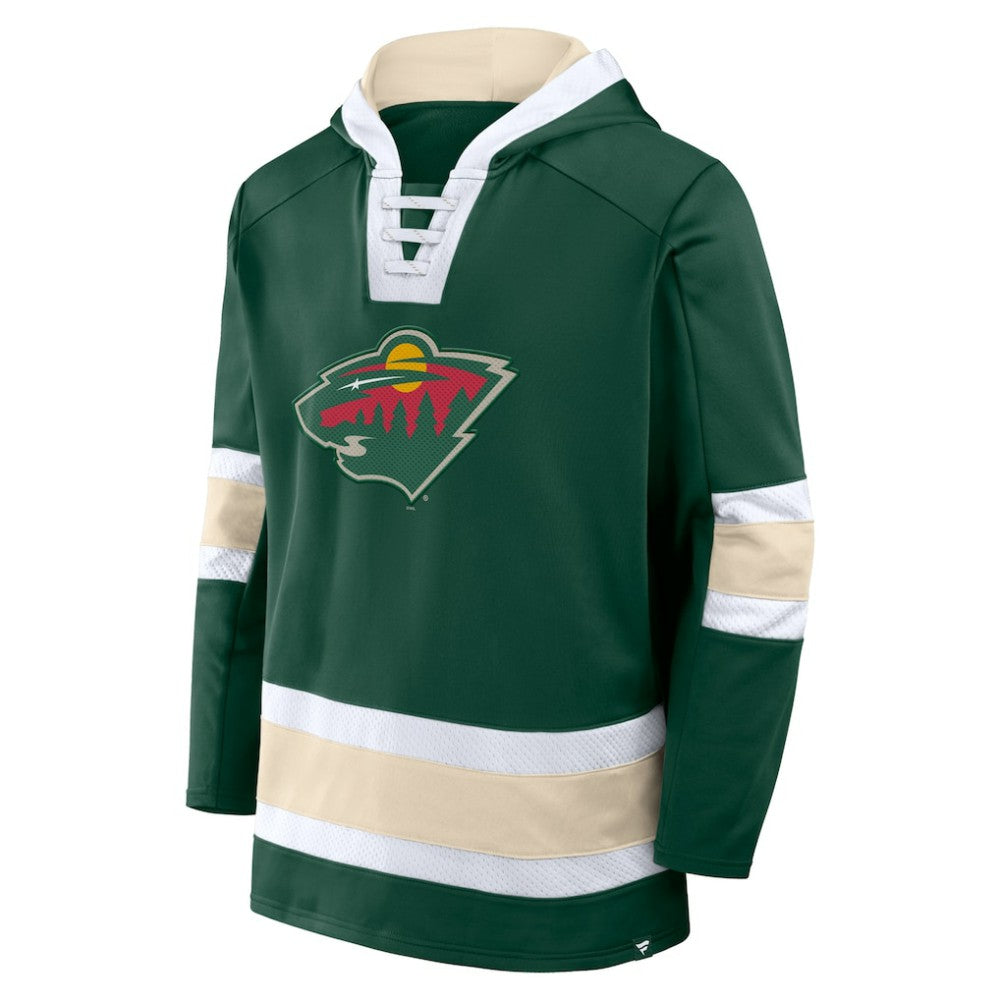 Minnesota Wild Fanatics Inside Line Fleece Pullover Hoodie- Green - NHL 201190739
