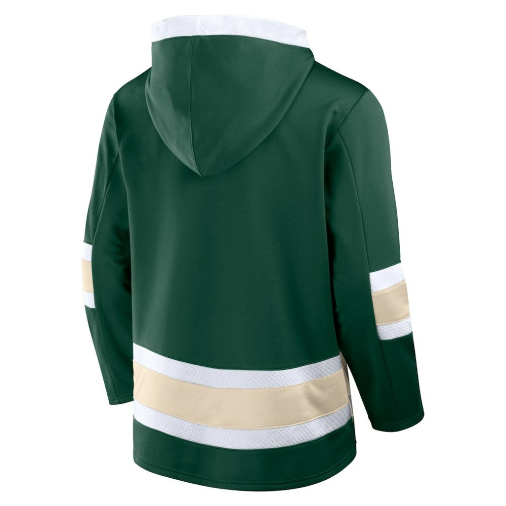 Minnesota Wild Fanatics Inside Line Fleece Pullover Hoodie- Green - NHL 201190739