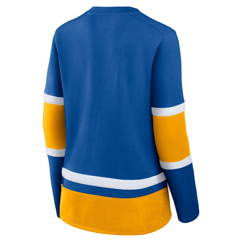 St. Louis Blues Fanatics Women's Prime Time Lace-Up Long Sleeve T-Shirt - Blue - NHL 201190955