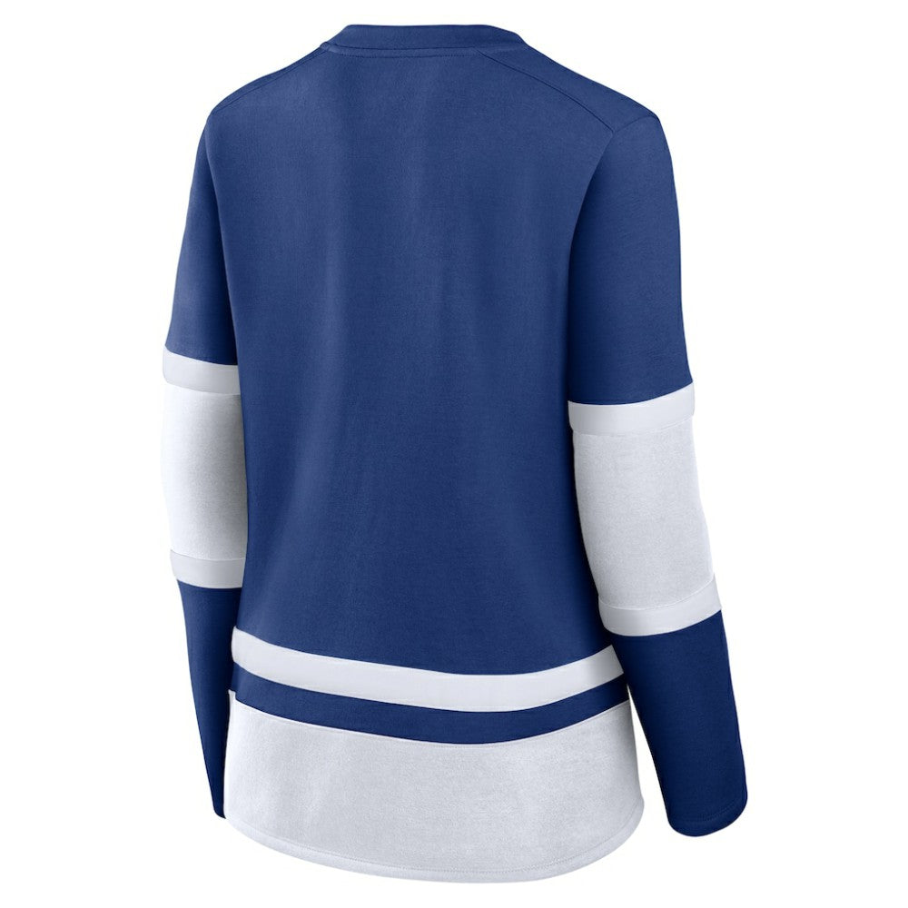 Tampa Bay Lightning Fanatics Women's Prime Time Lace-Up Long Sleeve T-Shirt - Blue - NHL 201190964