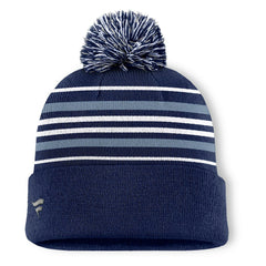 Fanatics Dallas Cowboys Fundamental Striped Cuffed Knit Hat with Pom Navy